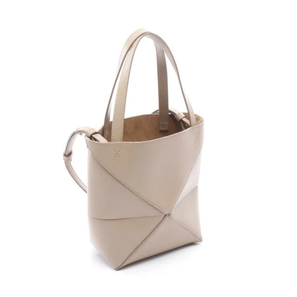 Loewe Handbag Leather Puzzlefold Cream Beige Cream Tan